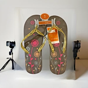 WEST LOOP Women's Gold Braided Strap Flip Flops Size XL (11) WIC 317453 - Picture 1 of 10