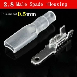 100 Set 2.8mm/4.8mm/6.3mm Male Spade Terminals+Shell Plug Connectors - Picture 1 of 4