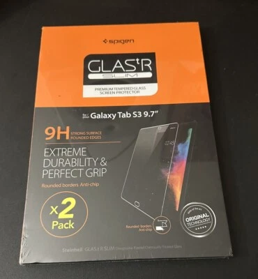 Spigen Tempered Glass Screen Protector For Galaxy S3 Tablet 9.7 in 2 Pack New - Image 1 of 4
