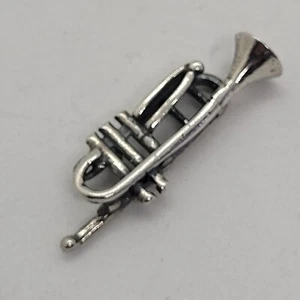 Handgefertigte Sterlingsilber Miniatur Skulptur Trompete - Bild 1 von 12