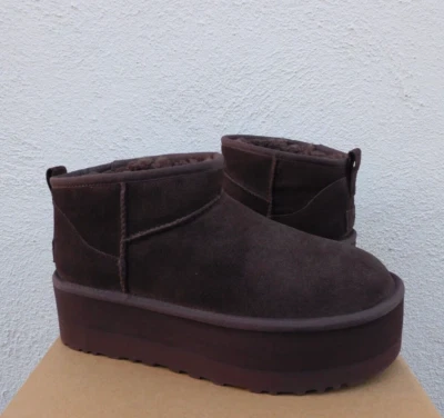 UGG CEDRO QUEMADO CLÁSICO ULTRA MINI 2" PLATAFORMA BOTINES, US 8/ EUR 39 ~NUEVO EN CAJA Foto 1 de 4