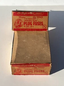"Estuche de 50 fusibles de enchufe de vidrio antiguos marca ""Snapit"", nuevo stock antiguo 30 amperios #5945 - Imagen 1 de 4