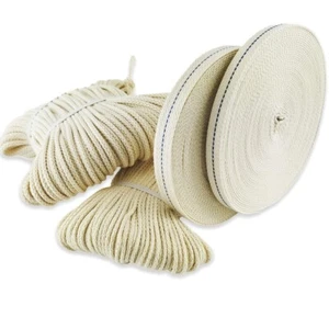  Flat Wick Round Wick Oil Lamp 100% Cotton 1.5mm - 22mm 10m - Picture 1 of 19