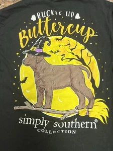 Simply Southern Women Halloween Shirt “Buckle Up Buttercup”’ Dog Witch #Max - Picture 1 of 6