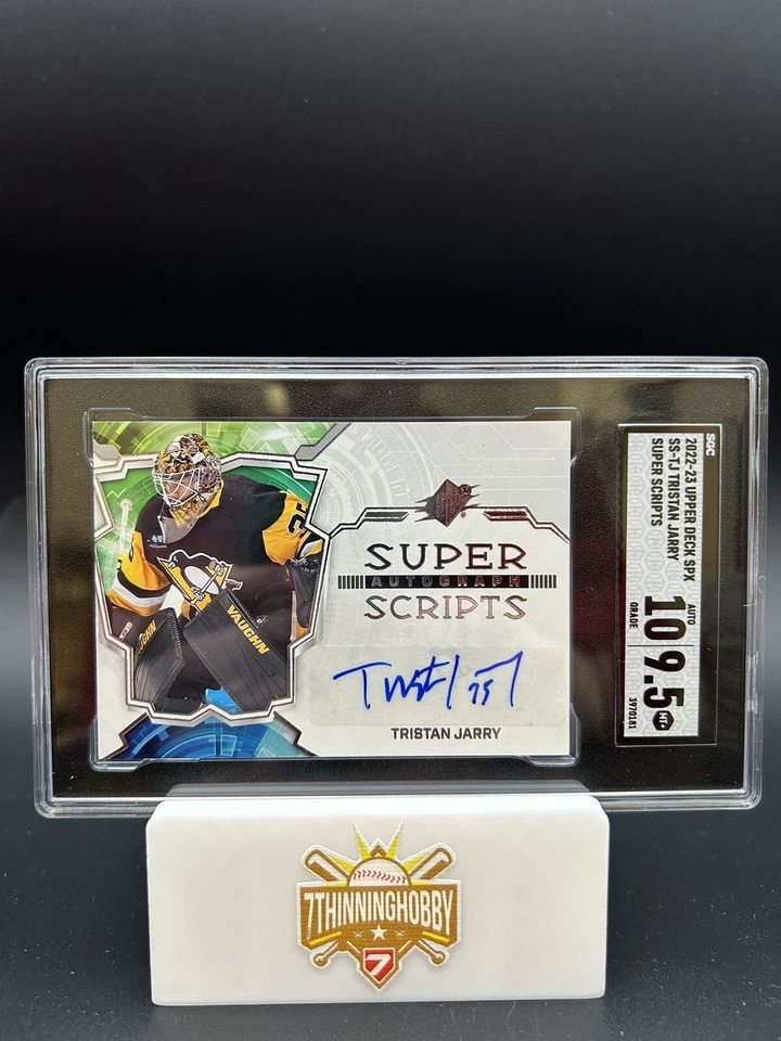 Tristan Jarry 2022-23 UD SPX Super Scripts Auto Autograph SS-TJ SGC 9.5 MT+ - Image 1 of 2
