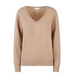 Vince Cashmere Weekend V-Neck Sweater Camel Women's Size Small NWT - Picture 1 of 10