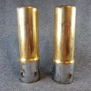 2 Vintage Golden Color 2.25" × 8" Exhaust Tips - Bild 1 von 24