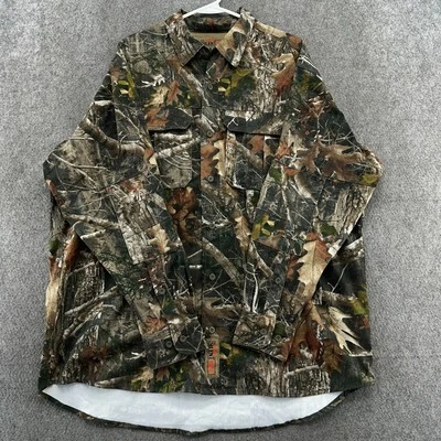 Redhead Silent-Hide Shirt Mens XL Green Mossy Oak Camo Button Up Hunting Outdoor - Image 1 of 4