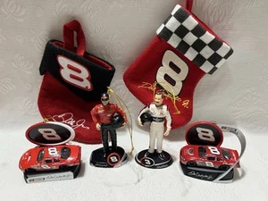 Dale Earnhardt Jr.#8-Figurine/2 Cars/2 Mini Stockings-Christmas Ornaments+BONUS - Picture 1 of 12