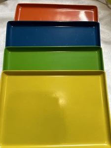 Vtg Serving/Tip Trays Set Of 4 Colorful And Decorative Mini - Bild 1 von 9