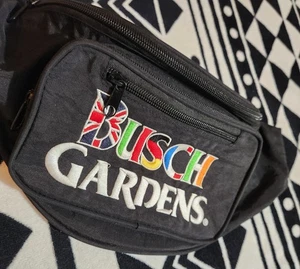NWOT Busch Gardens Embroidered Countrie Black Adjustable Fanny Pack Unisex - Picture 1 of 10