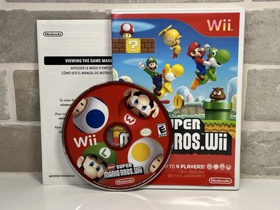 New Super Mario Bros. Wii - Nintendo Wii - CIB Complete - White Case - Image 1 of 4