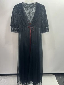 Camisón y peignoir negro lencería Tosca de colección, talla mediana. - Imagen 1 de 6