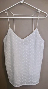 Blusa donna LUSH bianca con occhielli incrociati con spalline spaghetti; taglia M/L - Foto 1 di 10
