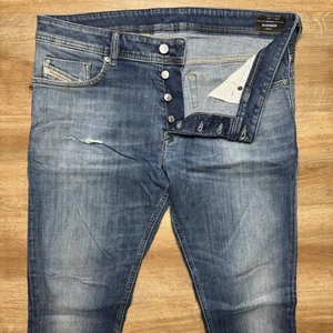 Diesel Jeans Men 36x34 Blue Sleenker Slim Skinny Fit Stretch Ripped Skater 09A60 - Picture 1 of 12