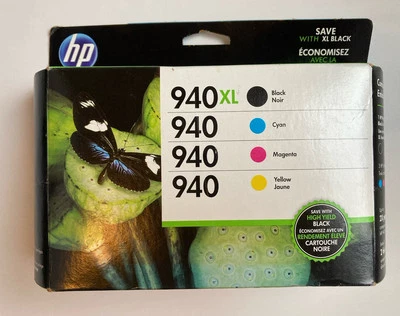 Genuine Sealed HP 940XL 940 Ink Cartridge 4-Pack Black C, M, Y Exp 2018 - Image 1 of 4