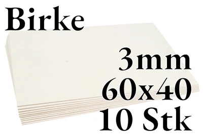10x Birkensperrholz - 3mm - 60x40 - Platten - Onlywood