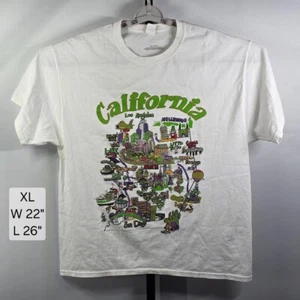 Vintage Style California Map T-Shirt XL SoCal Tourist Graphic Tee LA Hollywood - Imagen 1 de 6