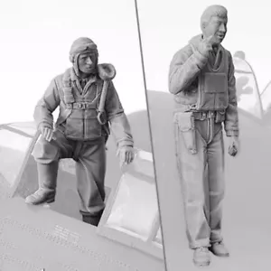 1/32 figuras de resina modelo pilotos de la Fuerza Aérea de EE. UU. 2 hombres sin pintar sin montar - Imagen 1 de 1