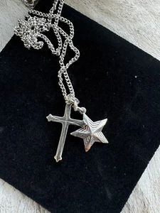 Collar Colgante Cruz Estrella Emanuele Bicocchi | Plata | 100% Auténtico - Imagen 1 de 9