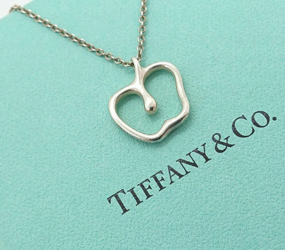 Collana con ciondolo mela originale Tiffany & Co. in argento sterling 925 Els... - Immagine 1 di 4