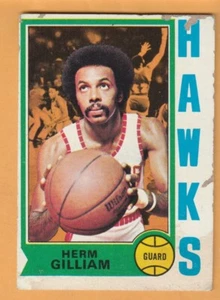 Herm Gilliam Atlanta Hawks 1974-75 Topps #5 Purdue Boilermakers - Imagen 1 de 2