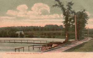 Postcard ME Winthrop Lake Maranacook from Green St Posted 1907 Vintage PC K6189 - Picture 1 of 2