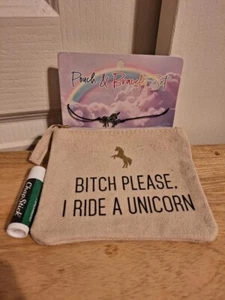 B*TCH PLEASE, I RIDE A UNICORN coin purse w/adjustable unicorn bracelet NWT - Picture 1 of 1