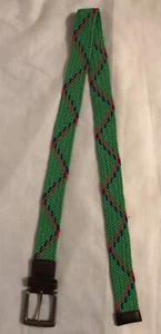 Men's Elastic Expandable Braided Fabric Woven Stretch Belt Green Blue Red L/XL - Picture 1 of 9