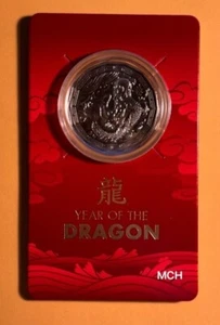 2024 Australia Lunar New Year Of Dragon Tetradecagon UNC 50C Cents Coin in Card - Picture 1 of 4