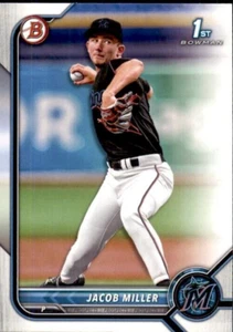 LOT OF 25 2022 BOWMAN DRAFT 1ST BASE PROSPECT BD195 JACOB MILLER MARLINS - Picture 1 of 2