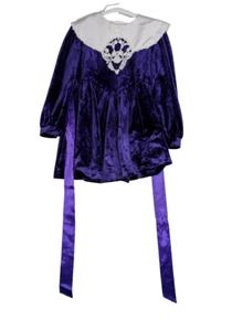 Vintage Dress Girl's Velvet Purple Bonnie Jean Toddler Sailor Collar Belt 5 - Picture 1 of 24