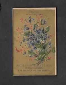 VICTORIAN TRADE CARD - RICHARDS & MATTSON GROCHERS PHILA. - Picture 1 of 1