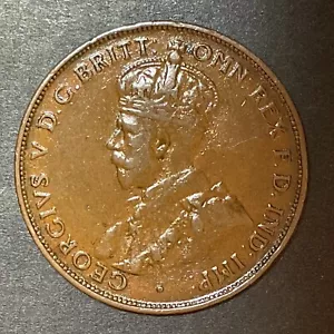 1935 Australien große One Penny Bronze Münze King George V World foreign coin - Bild 1 von 2