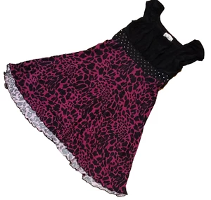 Rare Editions Girls Teen Dress Size 16 Purple Animal Print Sliver Stud Accent - Picture 1 of 9