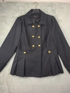 Evie Collection Womens Black Milittary Style Coat Size UK 14 VGC - Picture 1 of 18