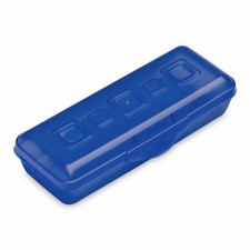 Sterilite Mini Pencil Box, Cobalt Blue, 8.5" x 3.5" x 2"