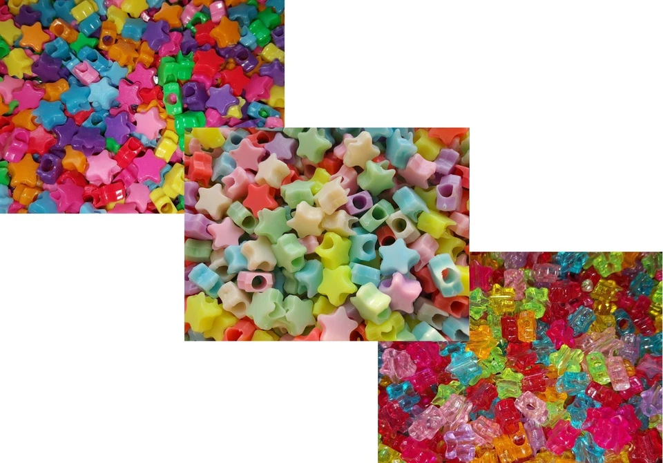 🎀 SALE 🎀 100 Star Novelty Pony Beads Mixed 10mm - Image 1 of 1
