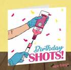 Funny Pink Gin Vaccine Birthday Card, Shots Birthday Cards, Sister Birthday, Her