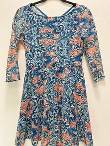 Forever 21 Women Dress Lace Floral Blue Coral size S Boho - Picture 1 of 10