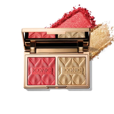 Iconic London Silk Glow Duo Coral Blush & Highlighter Compact - Image 1 of 4