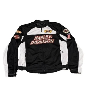 Harley Davidson Herren Jacke schwarz/weiß Mesh Boulevard Armor Taschen Large - Bild 1 von 15
