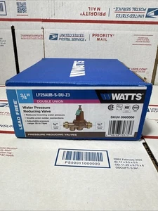 Watts LF25AUB-S-DU 3/4 Water Pressure Reducing Valve Integral Bypass EDP#0960006 - Picture 1 of 3