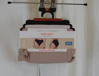 Pack de 3 bragas Warner's transpirables de corte alto multicolor para mujer talla M (8/10) Foto 1 de 3