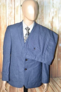 Murano Men Slim Fit Poylester Blend Navy Blue 2 Button Suit Sz 40SH Wst 34x32 - Picture 1 of 20