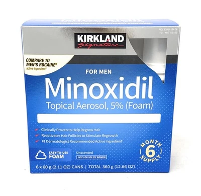 Only Man of 6 Months KIRKLAND MINOXIDIL 5% FOAM Hair Regrowth FOR MEN Exp 1/2027 - Image 1 of 4