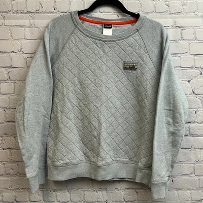 Sudadera Patagonia Algodón Orgánico Acolchada Gris Naranja Cuello Redondo Talla Mediana Foto 1 de 4