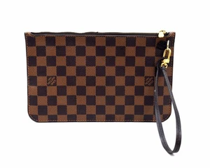 LV Louis Vuitton Neverfull Pochette Pouch Damier Ebene W/ Cherry Interior - Picture 1 of 11