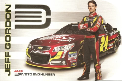 2013 JEFF GORDON "AARP DRIVE TO END HUNGER #24" NASCAR SPRINT CUP POSTCARD Cover