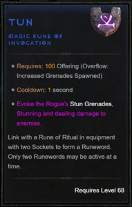 đŸ”¥DIABLO 4 SEASON 6 - TUN Rune - Softcore Seasonal or Eternal - Vessel of Hatred - Picture 1 of 1